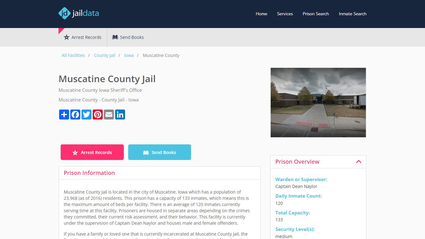 Muscatine County Jail Inmate Search and Prisoner Info - Muscatine, IA